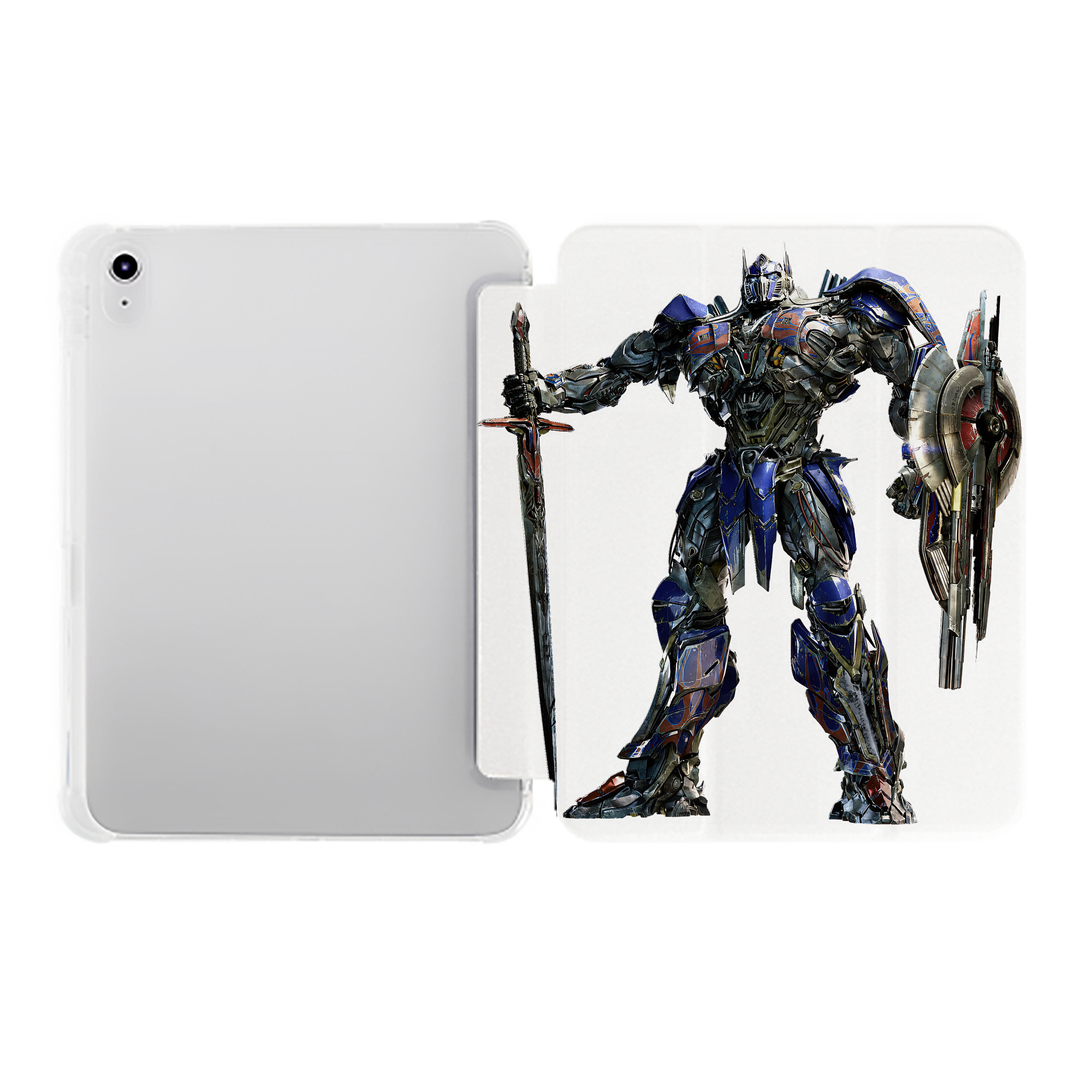 （画像用） Transformers トランスフォーマー IPad ケース ペン収納付き 三つ折りスタンド PUレザー×シリコン 対応機種9.5/10.5/10.9インチ